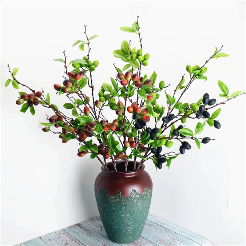 Искусственные растения 6 шт. искусственные ягоды (5 стеблей/шт) длина 36 22 дюйма