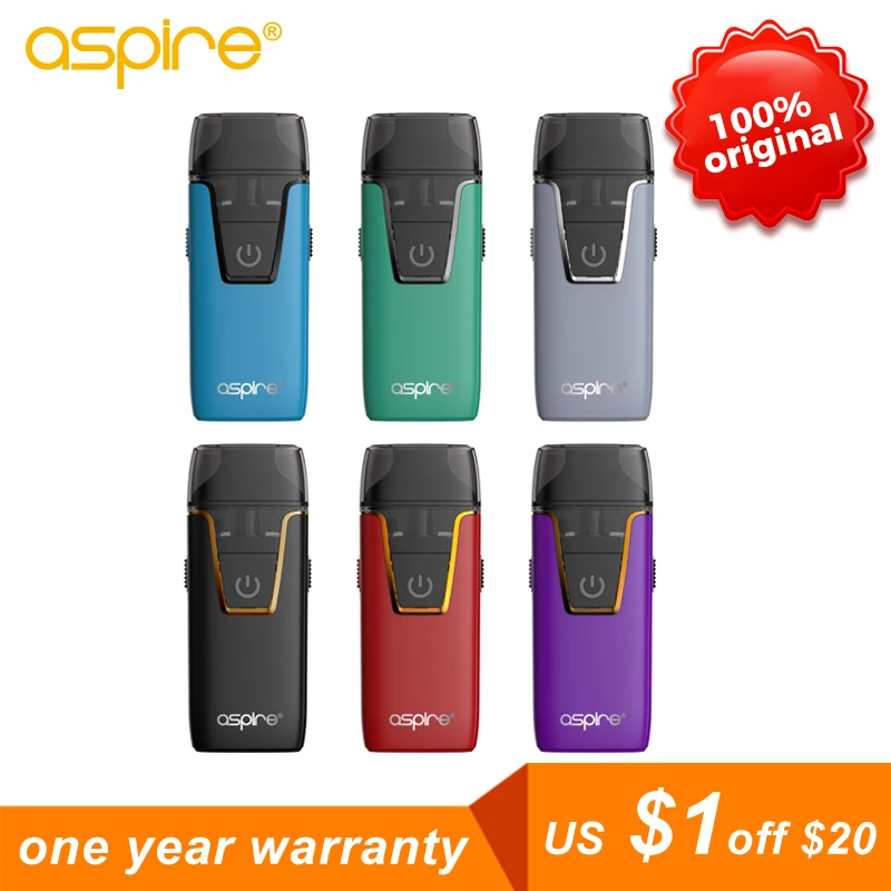 Aspire Nautilus AIO pod Vaper Kit встроенный аккумулятор 1000 мАч 4 5 мл vape tank 1.8ohm BVC катушки