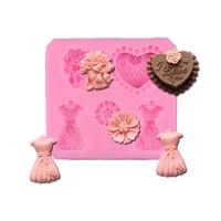 3d dress shaped chocolate candy jello silicone mold cake tools