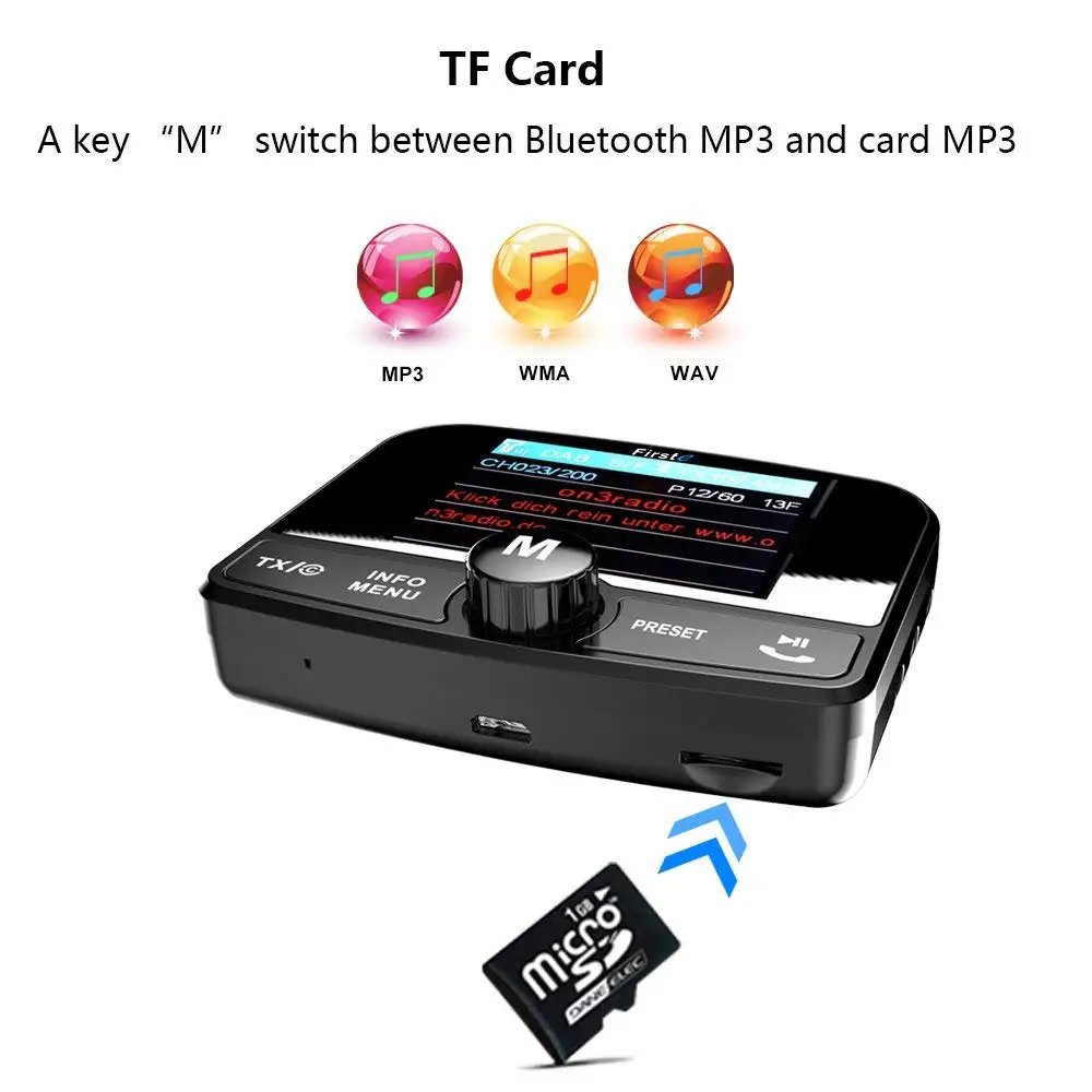 DAB беспроводной Bluetooth Fm Автомобильный передатчик и Dab автомобильный
