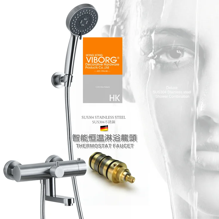 304Stainless Steel Thermostatic Shower Faucet Hot and Cold W