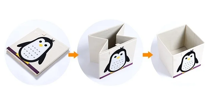 Новая 3D коробка для хранения игрушек Мультяшные животные складные корзины для хранения шкаф ящик Органайзер корзина для хранения одежды детские игрушки Органайзер
