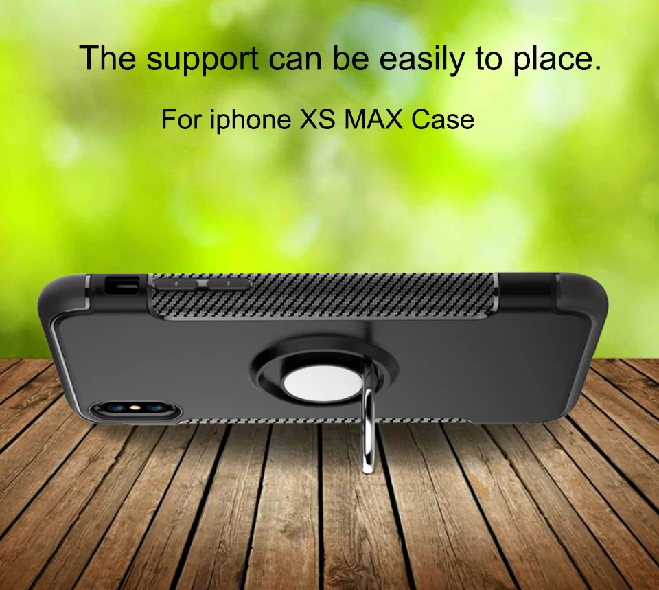 Чехол для телефона с перстнем и подставкой Apple iphone XS MAX X 8 7 Plus ПК ТПУ деловой