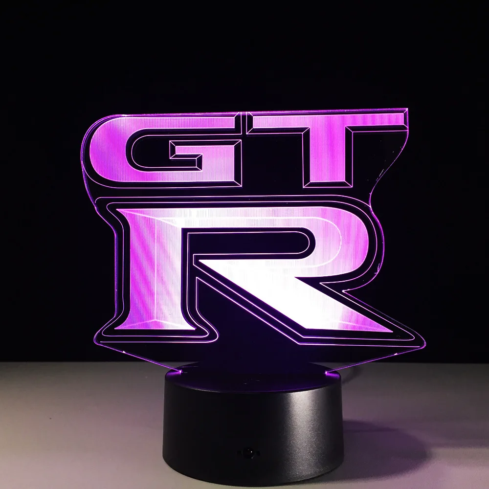 3D светодиодный светильник GTR для спальни ночник 7 цветов с Usb датчиком движения