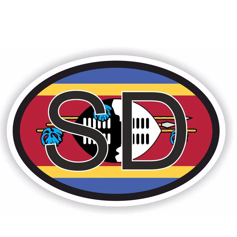 YJZT 12.9CM*8.6CM Creative SD SWAZILAND Country Code Car Stikcer Motorcycle Decal 6-0955 | Автомобили и мотоциклы