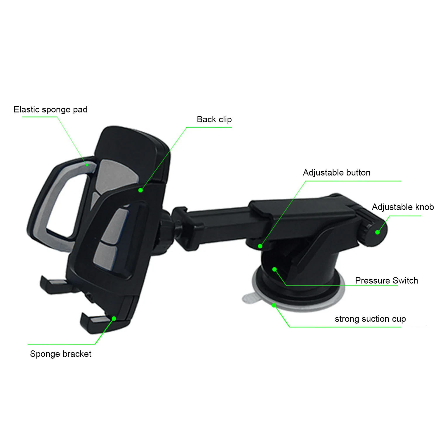 Besegad 360 Вращающийся Автомобильный держатель для мобильного телефона Подставка с