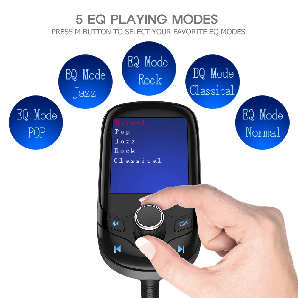 Nulaxy fm-передатчик Автомобильный MP3-плеер 3 USB Беспроводной Bluetooth Handsfree car Kit 1 8