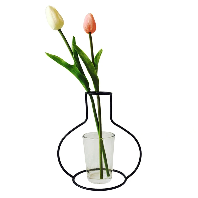 A2 Home Party Decor Creative Vase Abstract Black Lines Minimalist Abstract Iron Vase Dried Flower Vase Racks Flower Ornaments - Цвет: A2