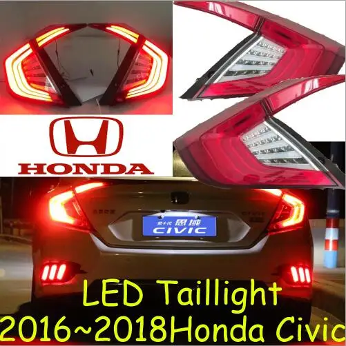 RED taillight 2 шт. автостайлинг фары для CIVIC 10th фары DRL год светодиодные ходовые огни биксеноновые фары противотуманные фары - Цвет: RED taillight