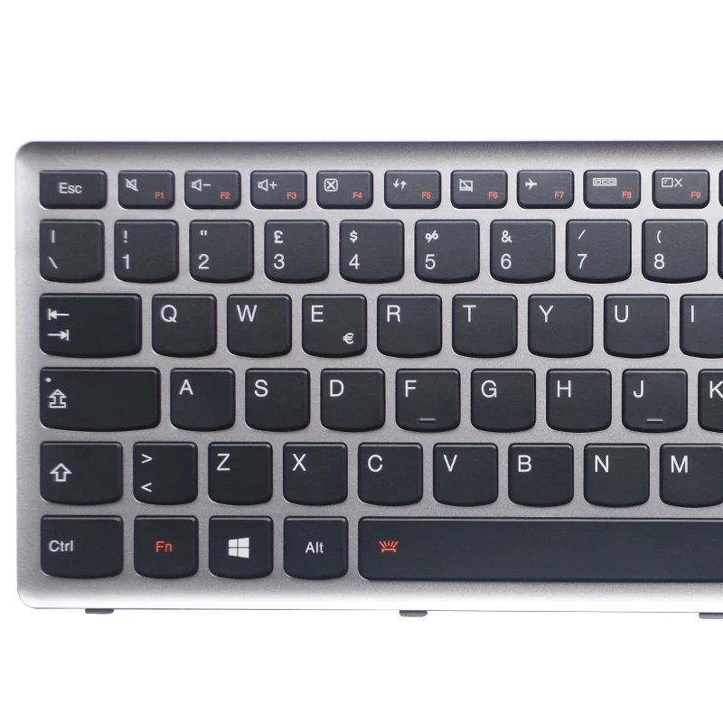 Итальянская клавиатура GZEELE IT для ноутбука Lenovo Ideapad Z710 U510 с серебристой рамкой и