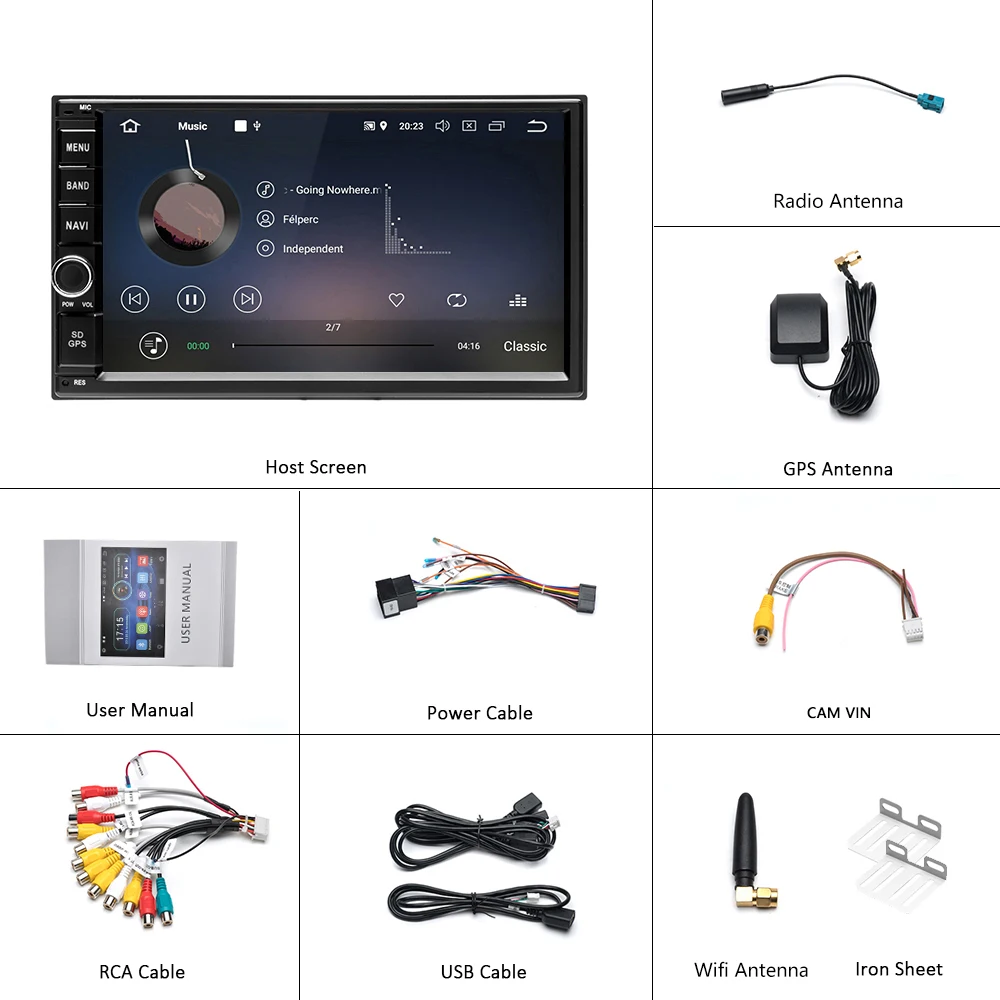AMPrime Android 8 0 2 din автомобильный радиоприемник 7 ''емкостный сенсорный экран MP5