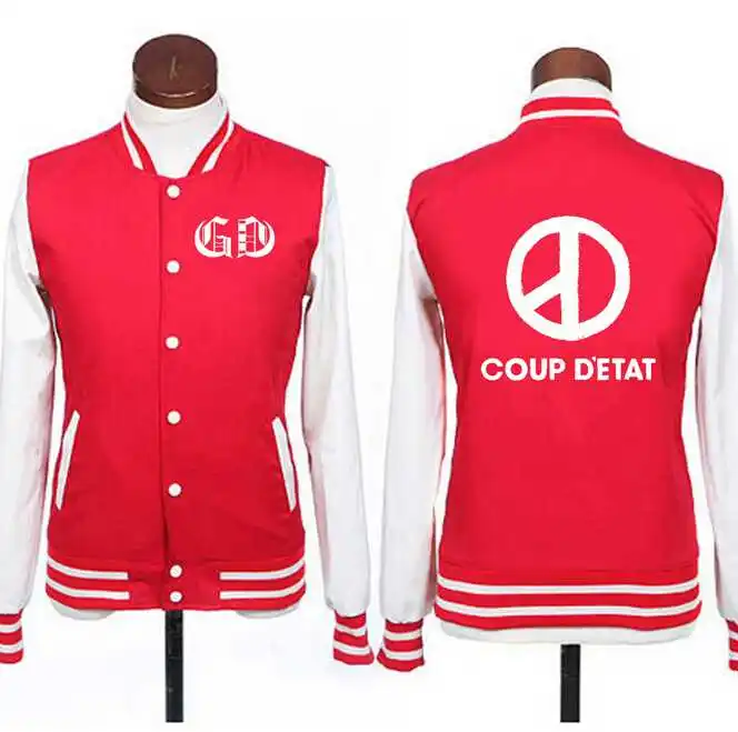 Kpop bigbang gd g-dragon coup dɾtat куртка с капюшоном и принтом модные однобортные