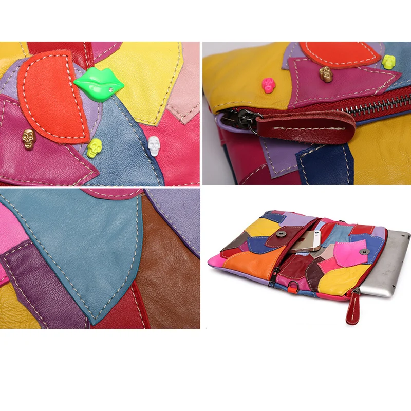 Новая настоящая женская сумка мессенджер из яловичного спилка клатч с цепочкой