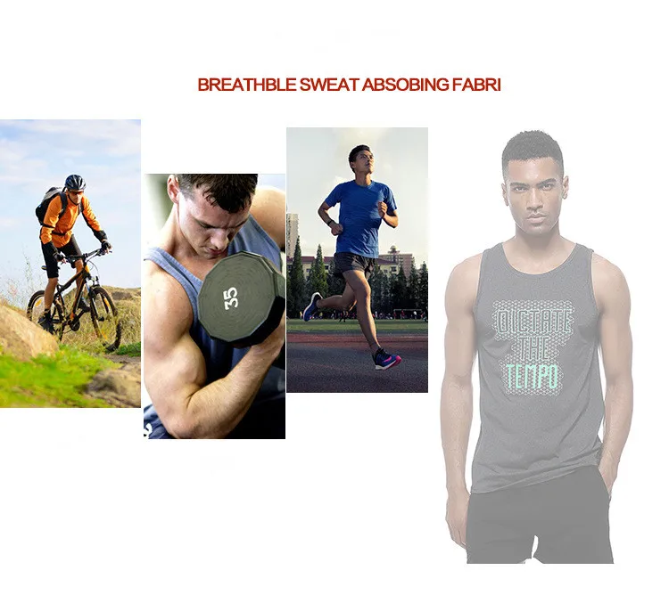 Спортивные футболки Для мужчин топы быстросохнущая Jogger Запуск жилет спортивной одежды тренажерный зал майку Фитнес Bodybuild одежда футболка без рукавов