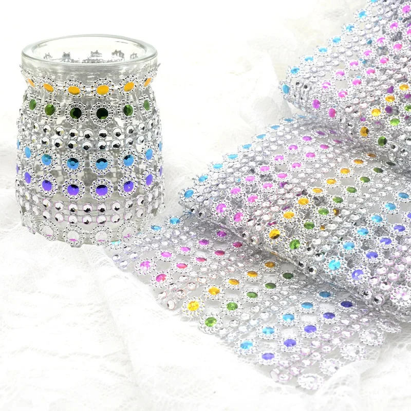 OUDIROSE 1 ярд Цвет блестящие золотые шаровары проволочная сетчатая лента цветок