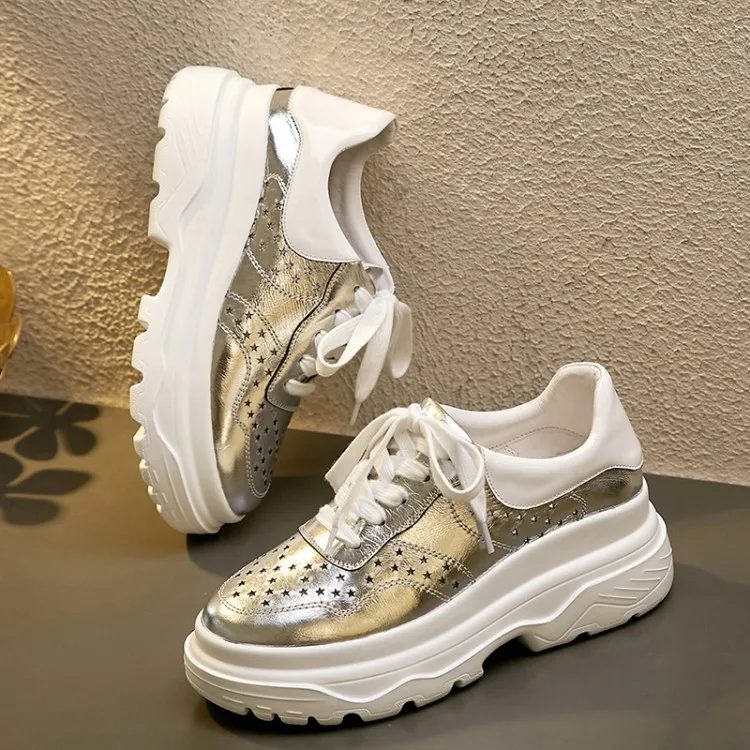 

2019 summer New Style Genuine Leather Casual shoes Women platform sneakers Fashion Design High-Quality Classics Shoes