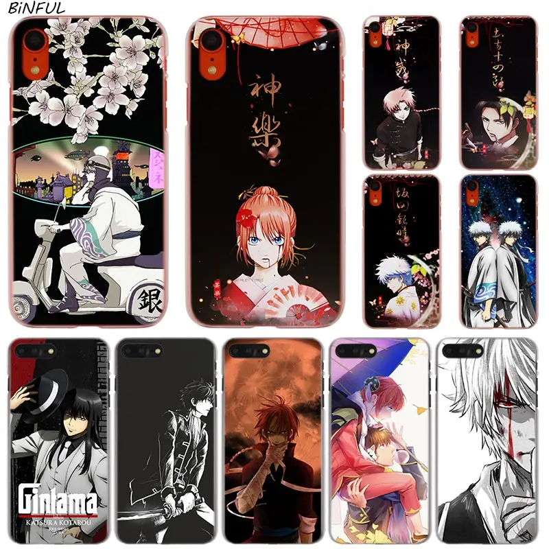 Прозрачный жесткий чехол для телефона с рисунком аниме GinTama iPhone X XS Max XR 8 7 6 6s Plus 5 SE