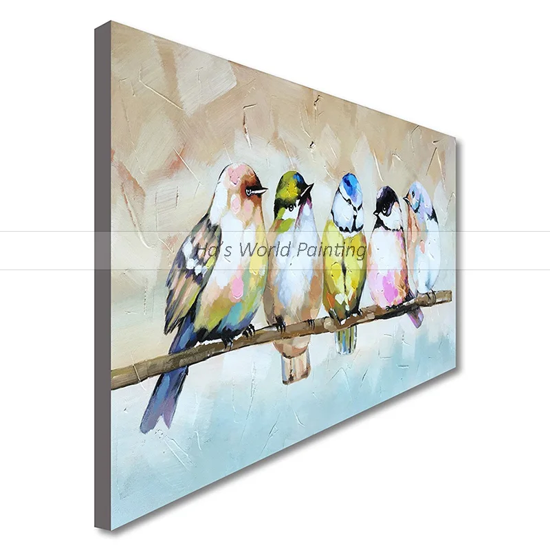 Animal Wall Art parrots birds Abstract animal Hand Painted Oil Painting On Canvas Home Decor Picture For Living room bedroom | Дом и сад