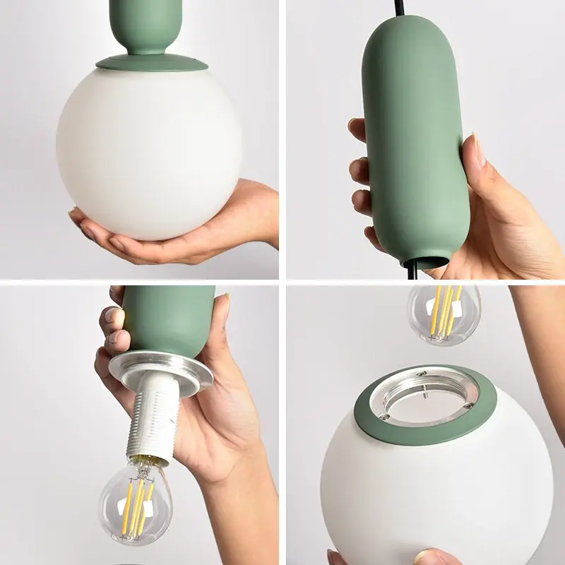 Современный светодиодный подвесное светлое стекло Macarons спальня гостиная Droplight