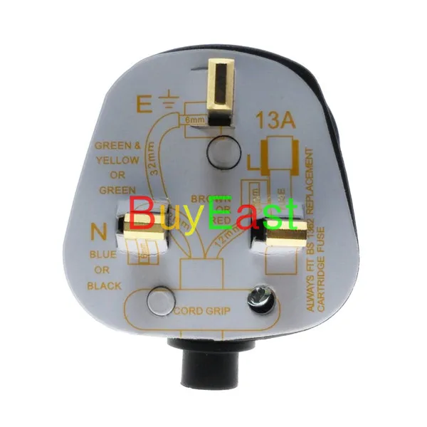 Великобритания Ирландия Кипр Малайзия Сингапур BS1363 13A Rewireable вилка/с шнуром
