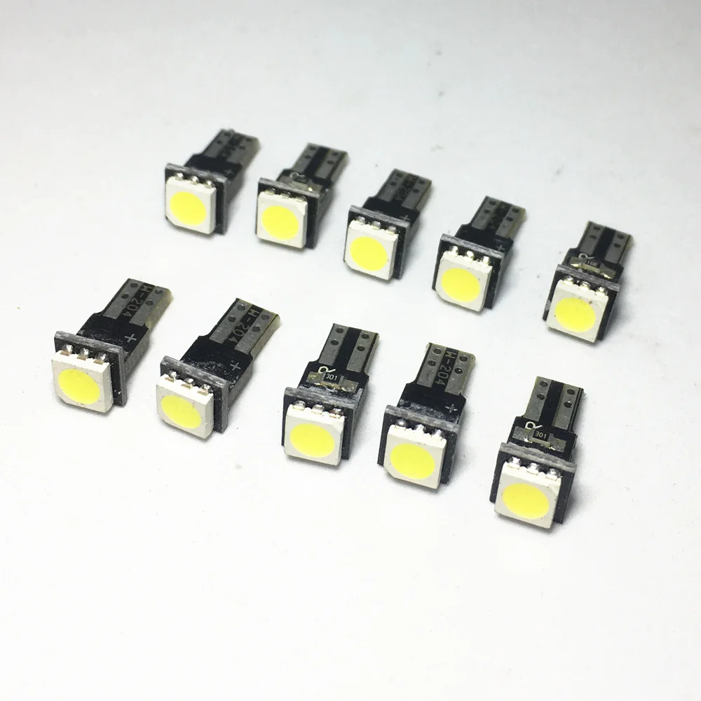 20 шт. автомобильные Внутренние светодиодные лампы T5 1SMD 5050 Автомобильные Боковые