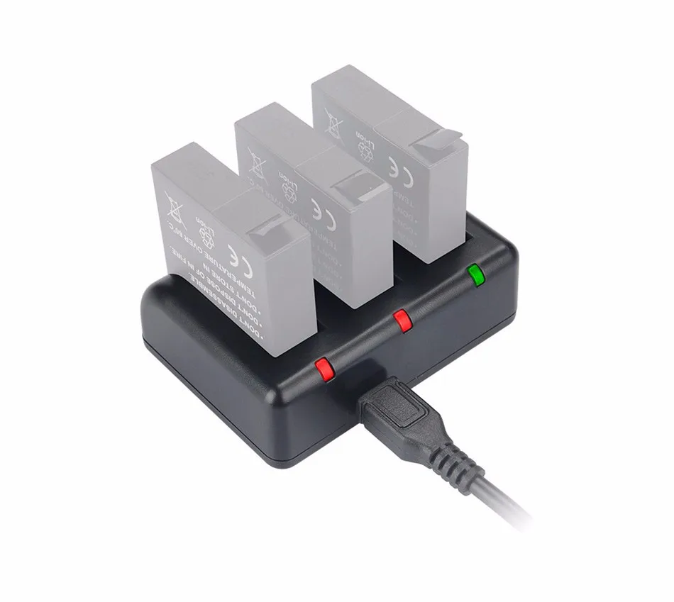 KingMa AZ16-1 Батарея 3-канальный блок питания с USB Зарядное устройство для спортивной экшн-камеры Xiaomi YI AZ16-1 и спортивной экшн-камеры Xiaomi Yi 4K экшн Камера
