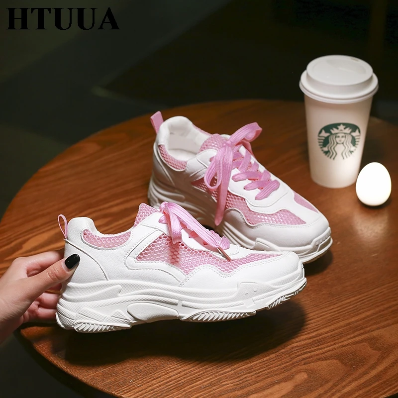 HTUUA/Коллекция 2019 года Дизайнерские кроссовки на платформе женская