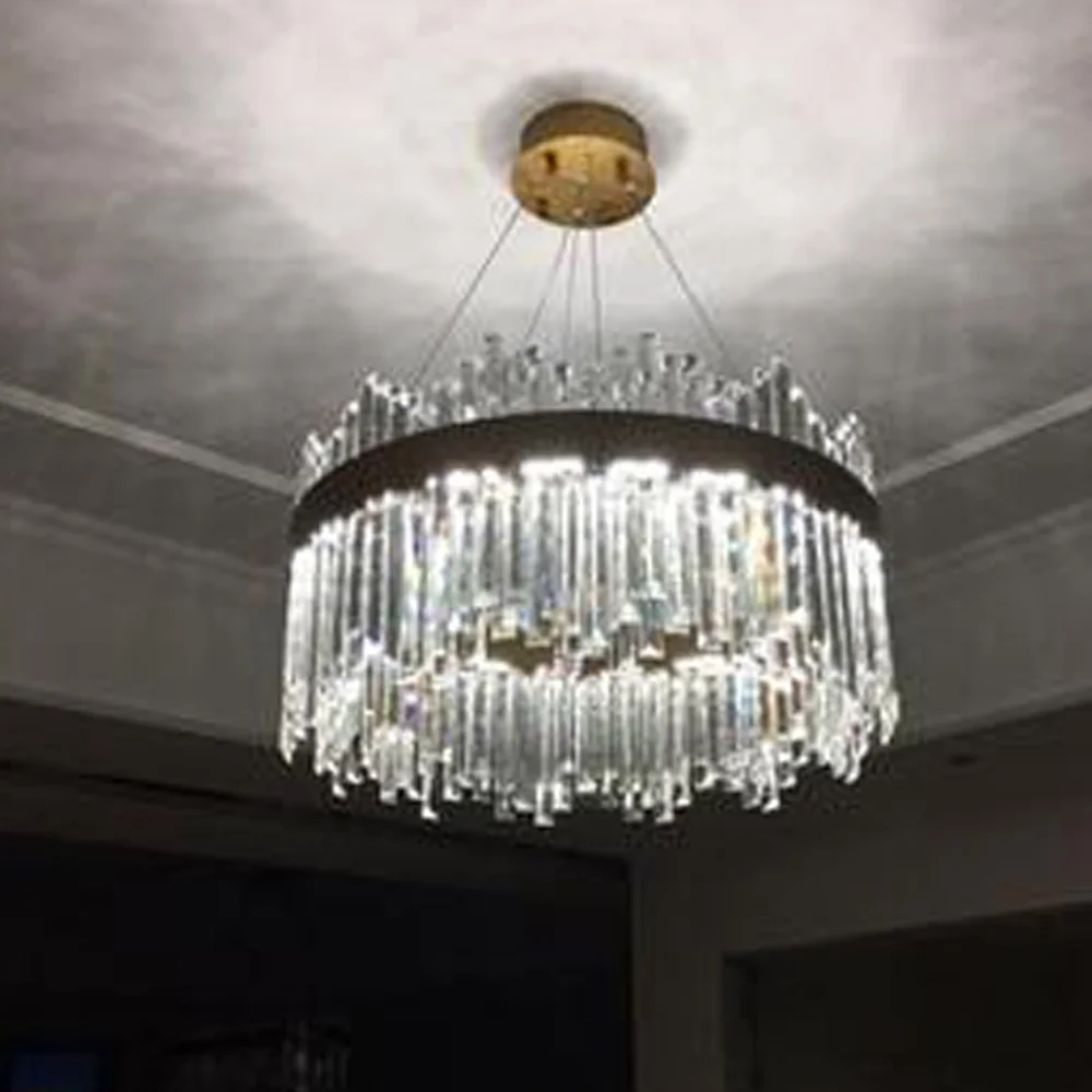 Роскошный дизайн, круглая хрустальная люстра, лампа, современный светильник для гостиной, AC110V 220 V, блеск, cristal, светильник для столовой, светильники