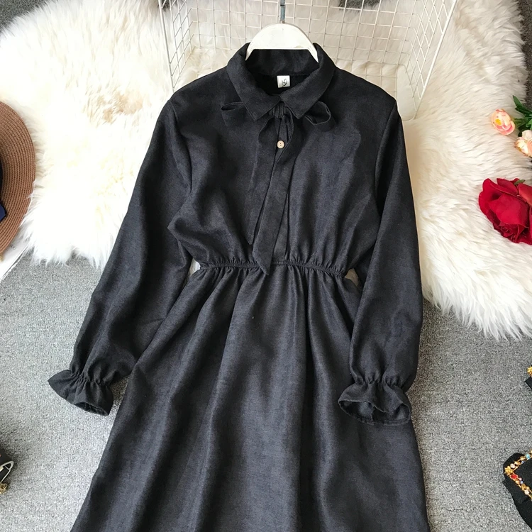 Женское винтажное Замшевое платье ALPHALMODA однотонное однобортное с отложным