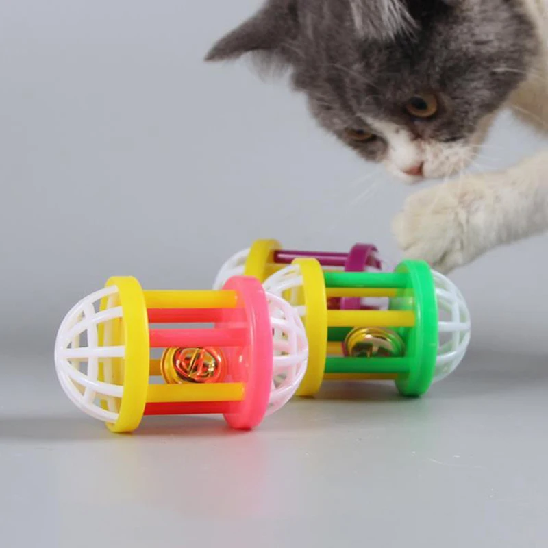Пластиковый котёнок Кот игрушка с гантелей Jingle милая собака кошка обучающая