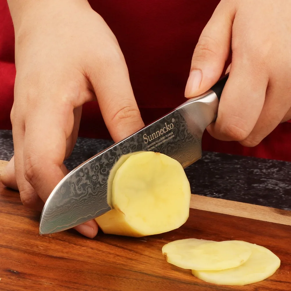 SUNNECKO Santoku нож шеф повара кухонные ножи японский Дамаск VG10 сталь острый G10