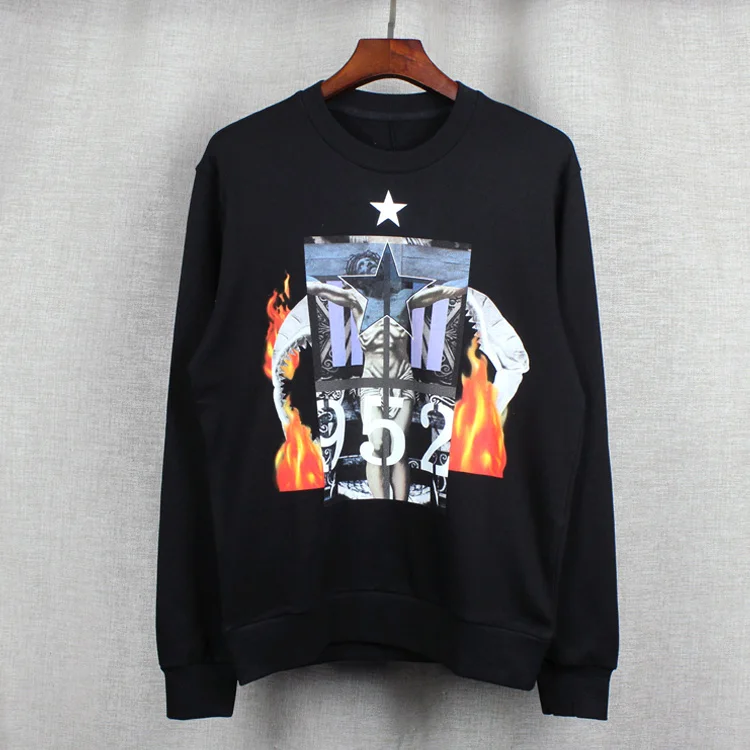 

New 2021 Novelty Flame Cross Jesus Star Unisex Hoodies Hoody hooded Sweatshirts velvet Cotton Drake Thicken Fleece S-2XL #C71