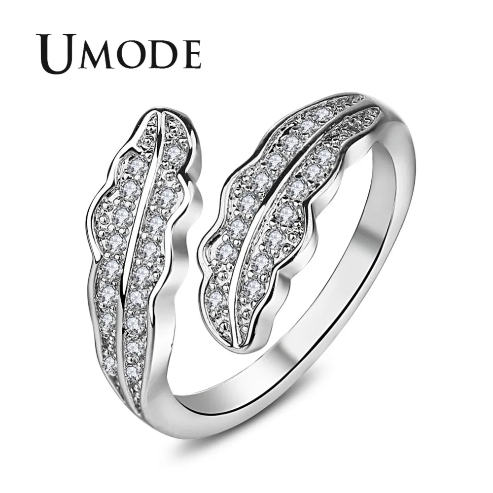 UMODE модное кольцо с Кленовым листом и цирконием для женщин ювелирные изделия из