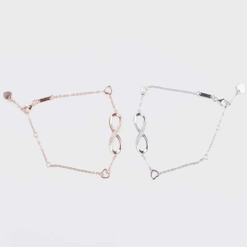 925 Sterling Silver Zircon Bracelet Wholesale Lady European and American Style Simple Fashion Letter | Украшения и аксессуары