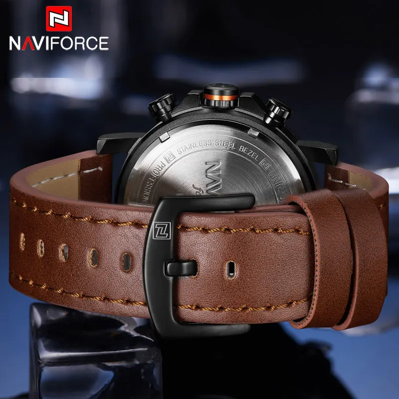 Часы наручные NAVIFORCE Мужские кварцевые роскошные брендовые светодиодные