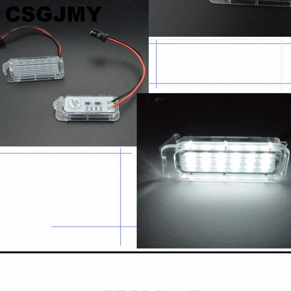 CSGJMY 2 шт. белый Canbus 12 В Светодиодная лампа номерного знака для Focus 5D/Fiesta/Mondeo MK4/C Max