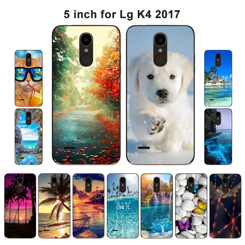 Чехол Coque для LG K4 2017 5 0 &quotмягкий TPU Scape с принтом X230 чехлы телефонов X320 Funda