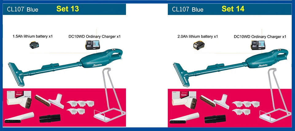 Японский заряжаемый пылесос Makita CL107 Электрический домашний CL106 12Vmax литиевая батарея 5.0kPa. 4 м3/мин беспроводной пылесос