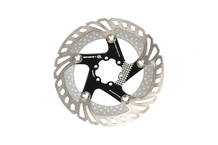 BRAKCO Mtb/велосипед DH тормозные диски 160/180/203 мм быстрого охлаждения плавающий диск тормозного ротора велосипед аксессуар - Цвет: Black 160 mm