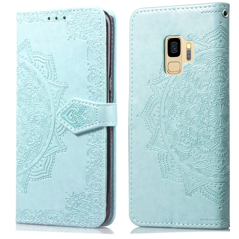 3D цветочный бумажник чехол для samsung Galaxy S6 S7 край S8 S9 плюс A7 A9 A6 A8 J2 J4 J6 плюс J8 A5 J3 J5 J7 крышка