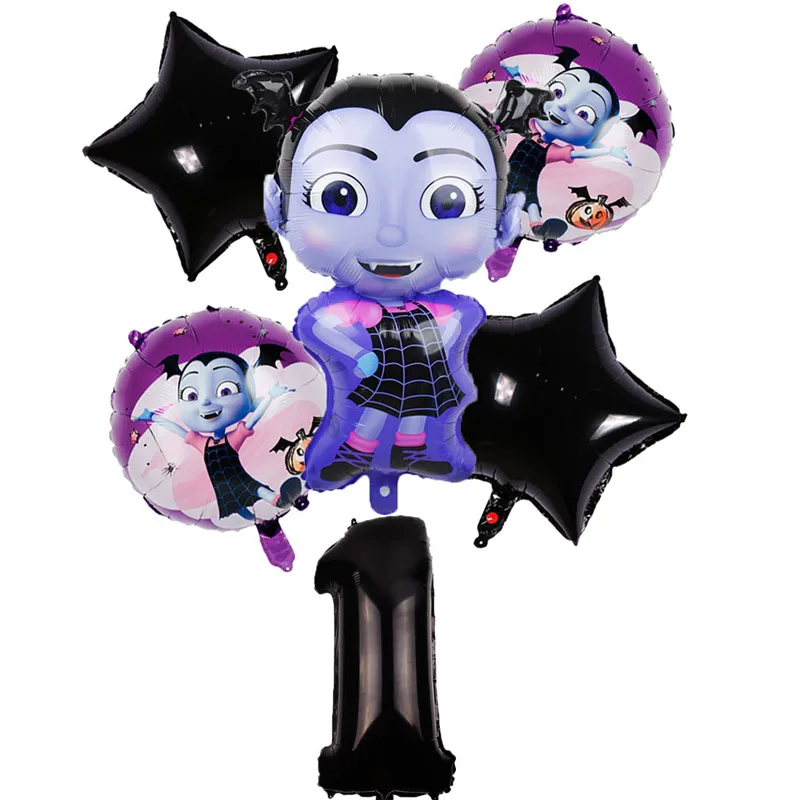 1 12 и 6 шт./партия, Vampirina, Набор цифр, вечерние шары на день рождения, декор из гелиевой фольги, вечерние воздушные шары на Хэллоуин, детские игрушки, Globos - Цвет: 1
