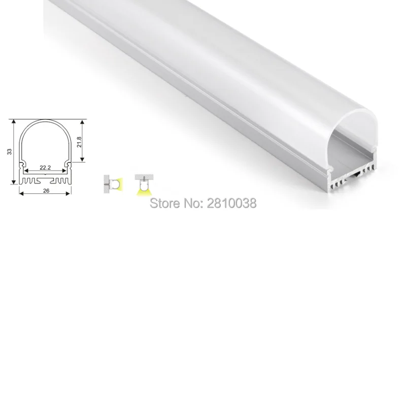 10 X 1M Sets/Lot Round type aluminium led light embedded and led aluminum channels for ceiling or pendant lights