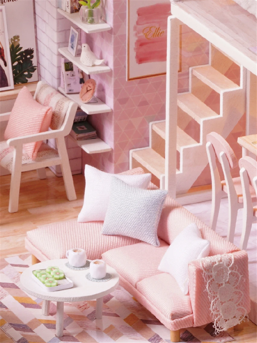 Модель дома ручной работы сделай сам розовый ночсветильник домик для детей