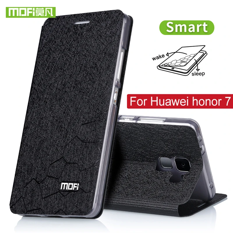 Mofi Смартфон Чехол для Huawei Honor 7 Чехлы Flip Cover силиконовый PU кожа 5,2-дюймовый Роскошный Coque Оригинальный Бизнес Fundas.