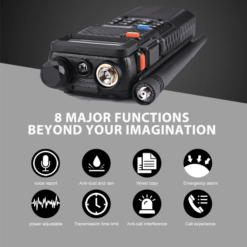 2pcs Baofeng UV-5R 5W 3800mAh Long Standby Battery Walkie Talkie UV 5R UHF VHF Dual Band Portable Hf Two Way Radio Station UV5R