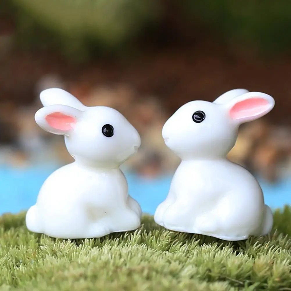 Hot 10Pcs Lovely Rabbit Resin Crafts Miniature Bonsai Plants Landscape Garden Decor | Дом и сад