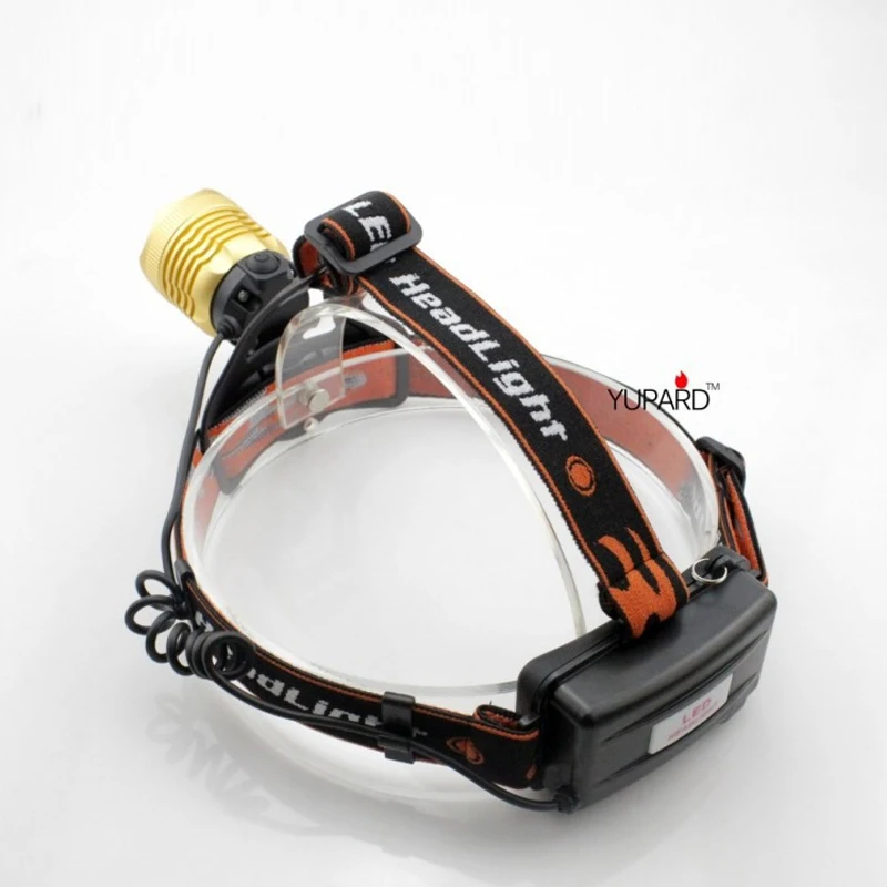 1200lm CREE Xml T6 фара 18650 прямые Перезаряжаемые фонарик Водонепроницаемая передняя фара Золотой 3 Режим альпинист Охота