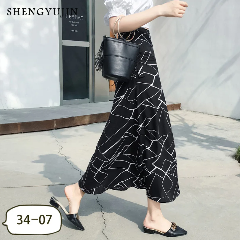 SHENGYUJIN 2019 Весна и лето Таиланд отпуск шифоновая юбка с цветами женский новый