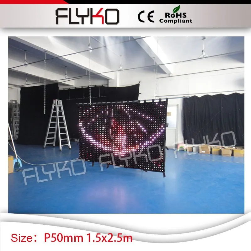 P5cm 1 5*2 5 m фонарик led ткань Клуб Стенд видео занавес диско шоу фон | Лампы и