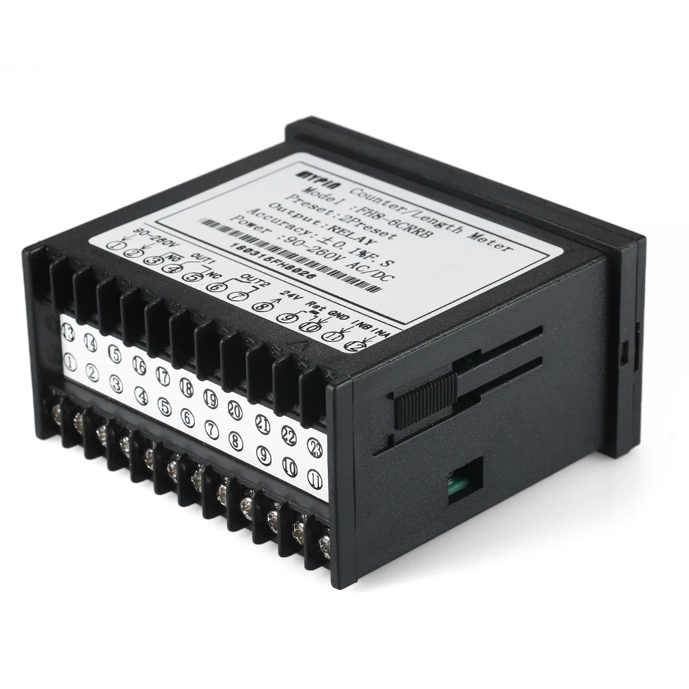 

Multi-functional Dual LED Display 6 digits Digital Counter 90~265V AC/DC Length Meter with 2 Relay Output and Pulse PNP NPN